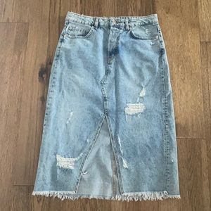 H&M Midi Denim Skirt